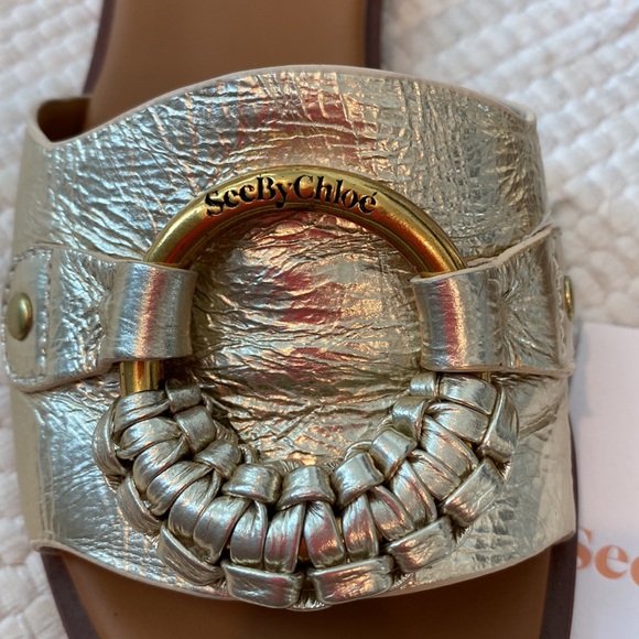 SEE BY CHLOE gold sandal / slide Size 6 - Picture 2 of 5